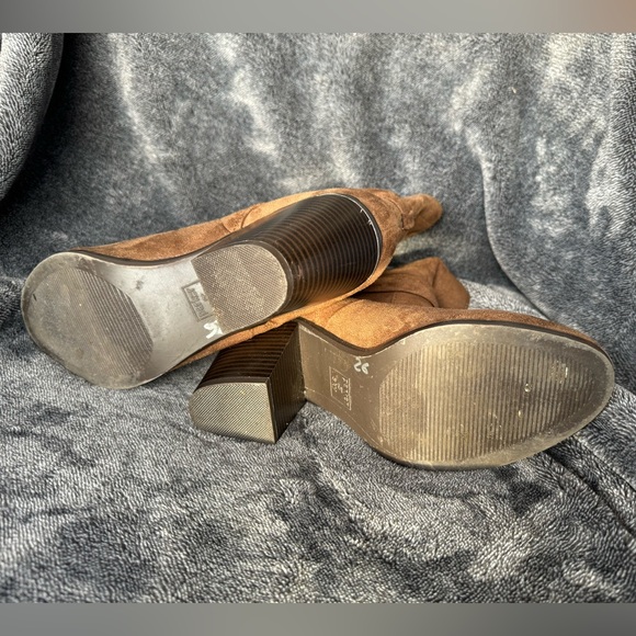 Parker & Sky Women’s Brown Suede Chunk Heel Ankle Boots Size 8.5 - Picture 4 of 9